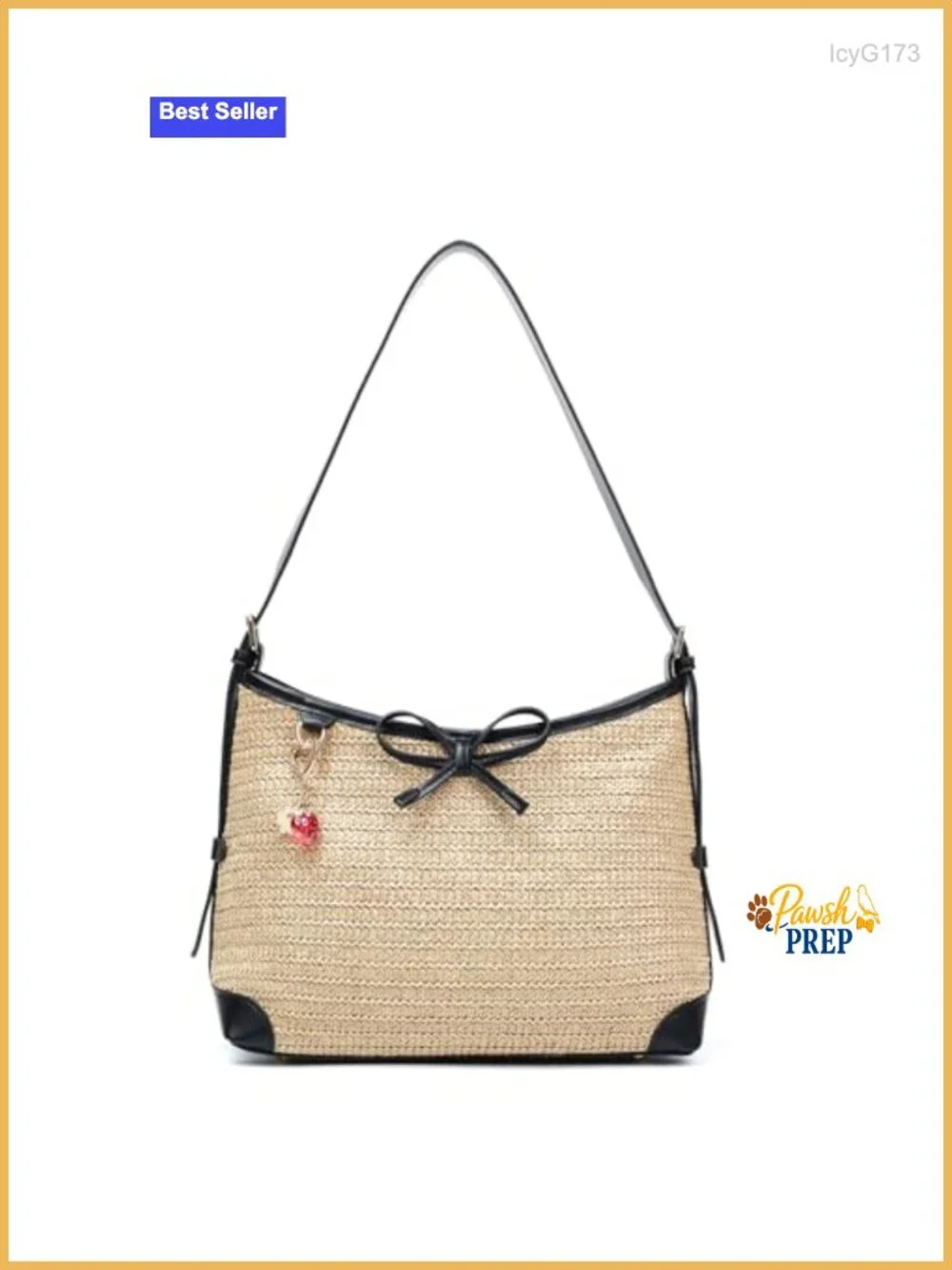 Handwoven Straw Hobo Shoulder Purse Tote Handbag for Women